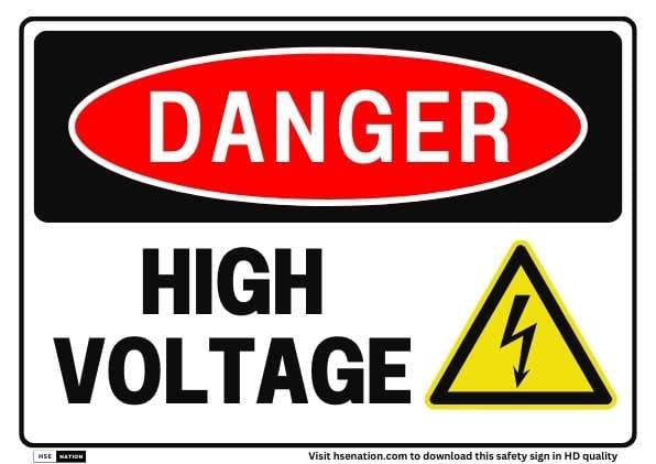 Danger High Voltage Sign