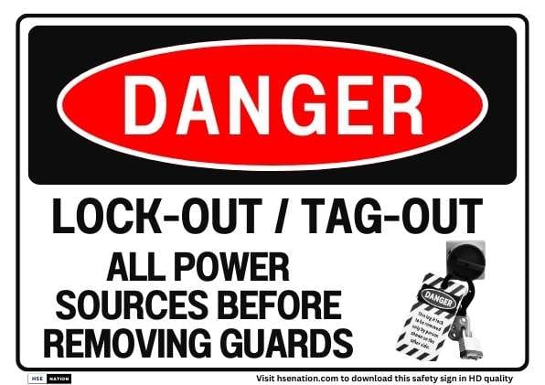 Lock-Out Tag-Out All Power Sources Sign