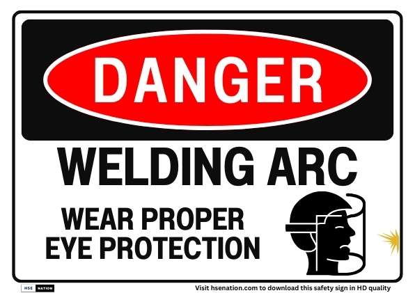 Welding Arc Wear Eye Protection Sign