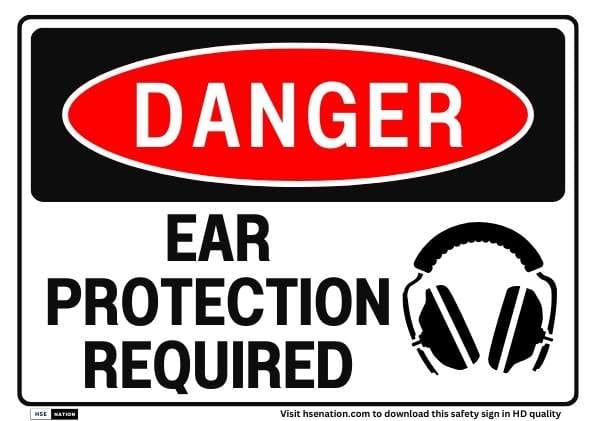 Ear Protection Required Safety Sign