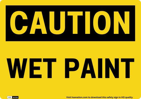 Caution Wet Paint Sign