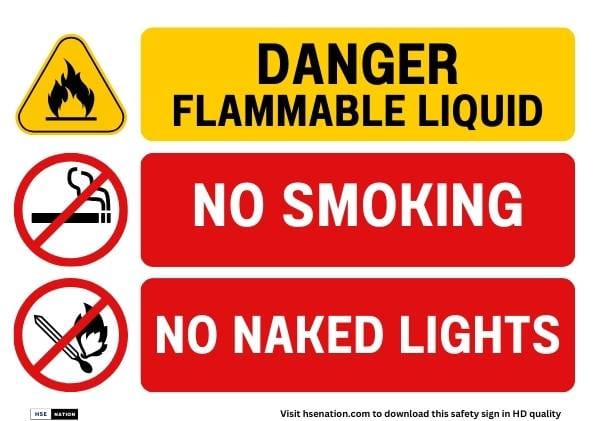 Danger Flammable Liquid Sign