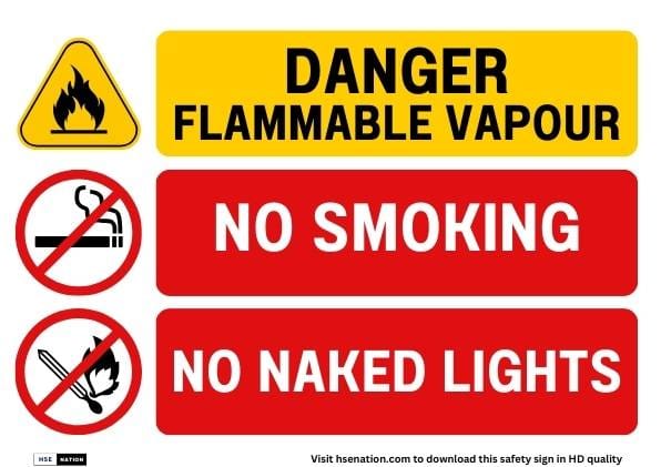 Danger Flammable Vapour Sign