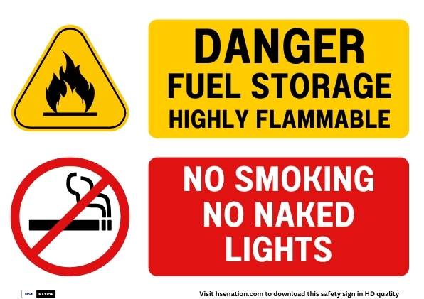 Danger Fuel Storage Highly Flammable Sign