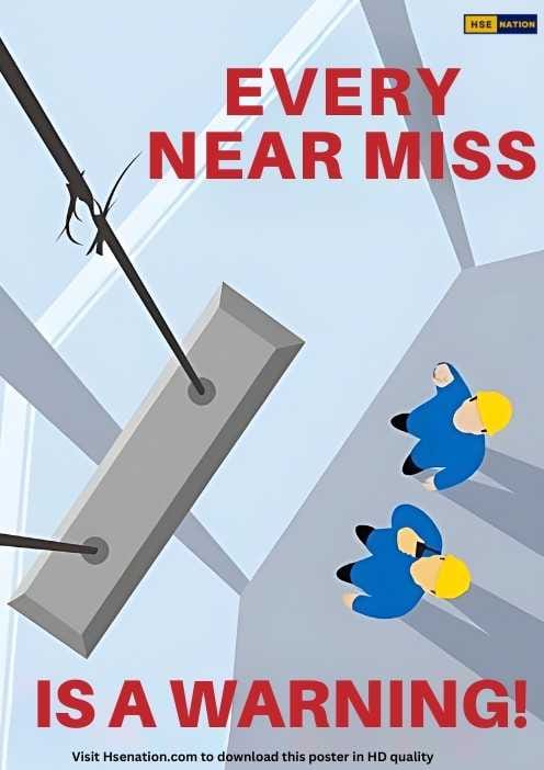 Every Near Miss Is A Warning! - Safety Poster