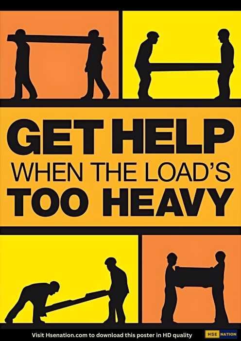 Get Help When The Load's Too Heavy - Safety Poster