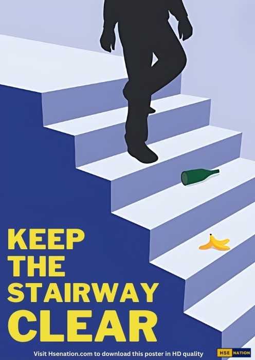 Keep The Stairway Clear - Safety Poster