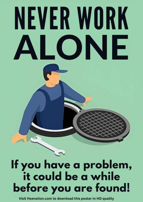 Never Work Alone - Safety Poster