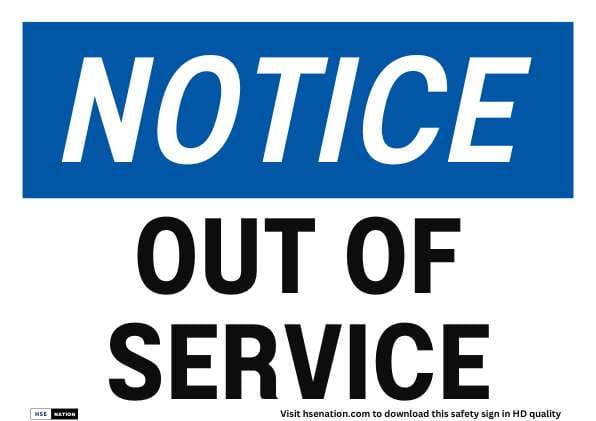 Notice Sign Out Of Service