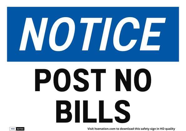 Notice Sign Post No Bills