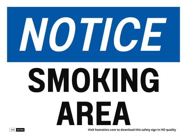 Notice Sign Smoking Area