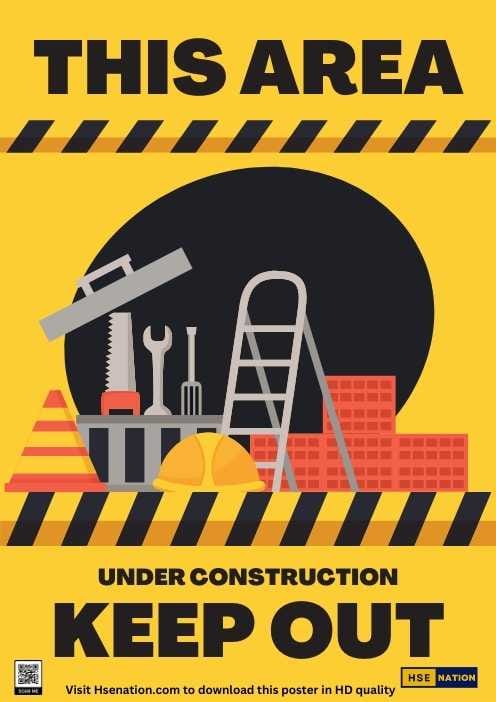 This Area Under Construction Keep Out 3 - Safety Poster