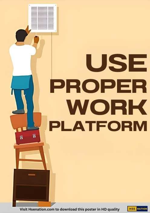 Use Proper Work Platform - Safety Poster