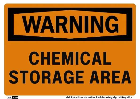 Warning Chemical Storage Area Sign