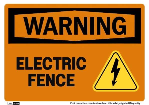 Warning Electric Fence Sign