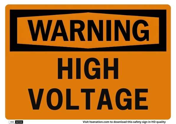 Warning HIGH VOLTAGE sign