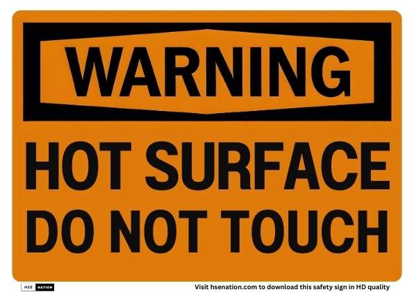 Warning Hot Surface Do Not Touch Sign